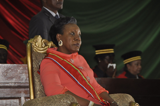 Catherine Samba-Panza sits prior to her swearing-in ceremony at the National Assembly in the capital Bangui, January 23, 2014. (MINUSCA/Flickr)